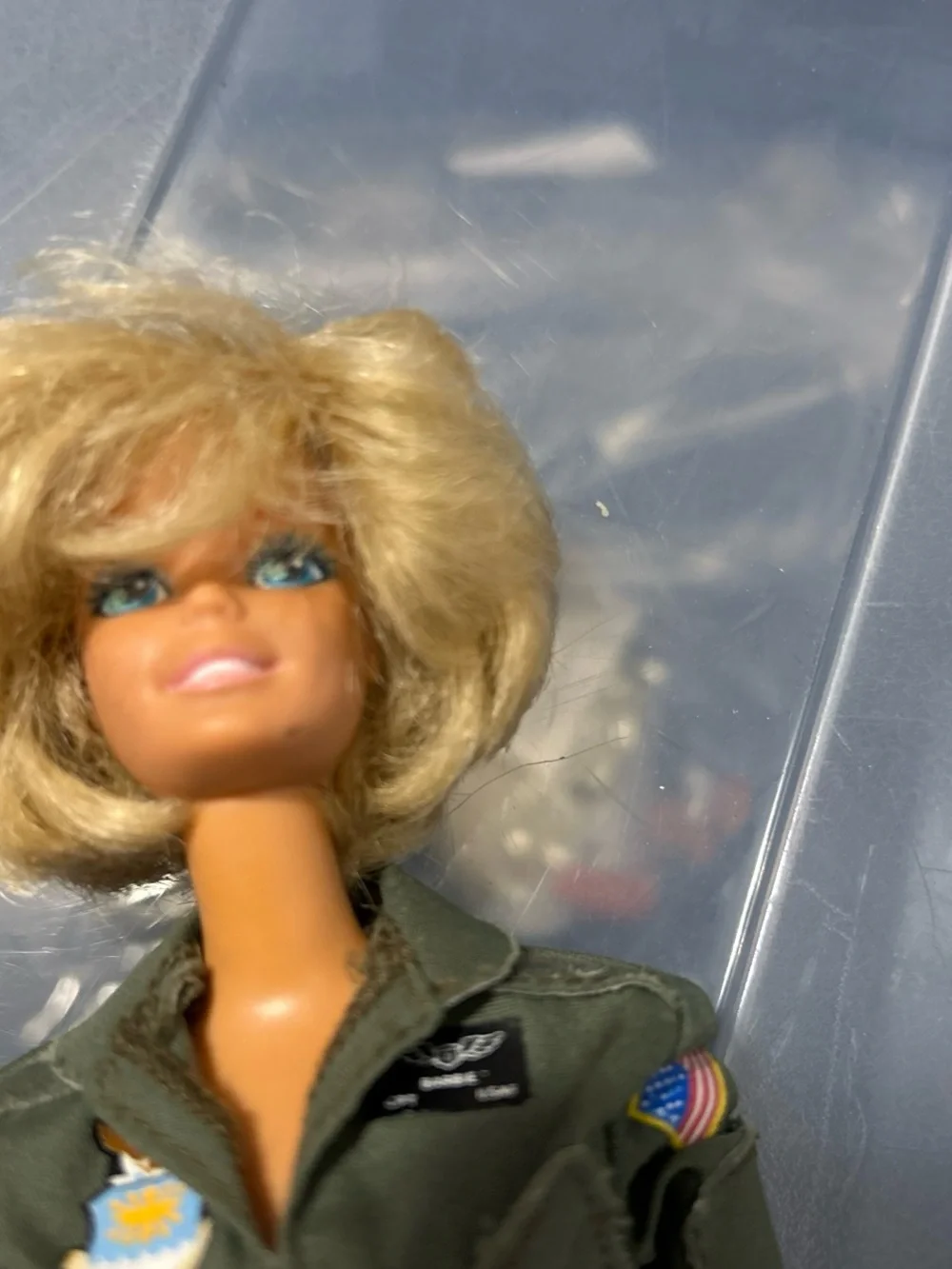 Mattel Blonde Barbie Doll in Olive Green Flight Suit